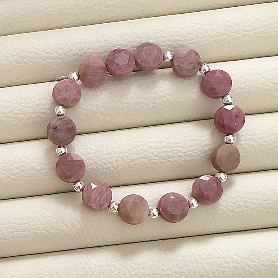 Pulsera Rodonita con plata