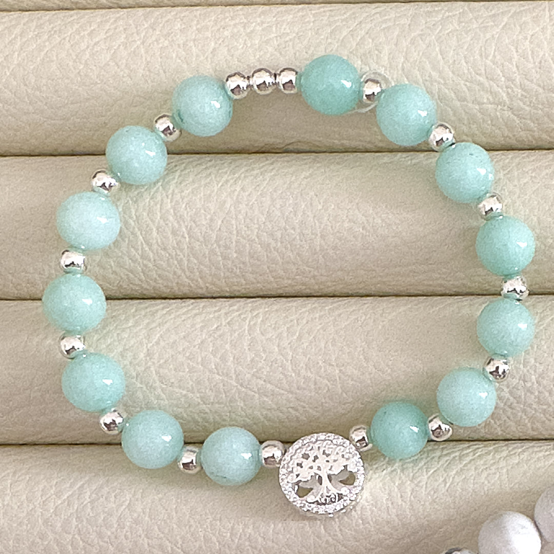 Pulsera de Aguamarina & Árbol de la vida