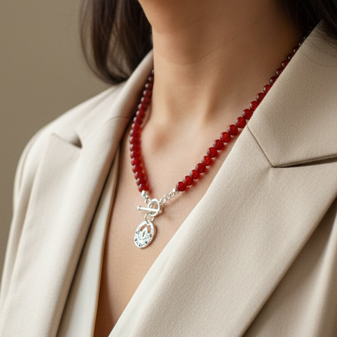 Collar Cornalina Roja