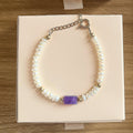 Pulsera Amatista & Perlas del río