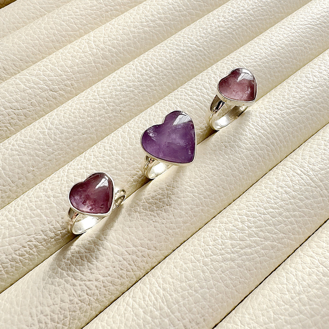 Anillo Corazón de Amatista