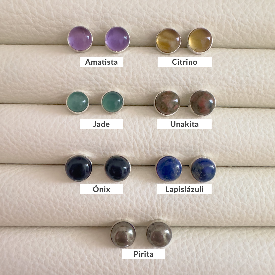 Aretes Mini Piedras Naturales