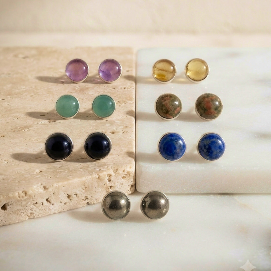 Aretes Mini Piedras Naturales