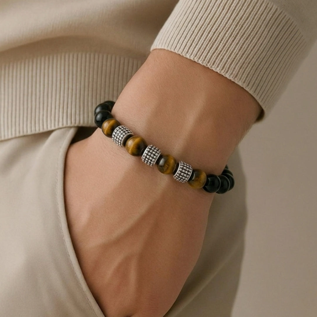 Pulsera Ojo de tigre & Ónix