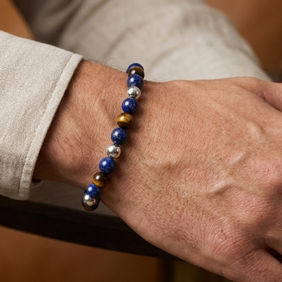 Pulsera Lapislázuli & Ojo de tigre