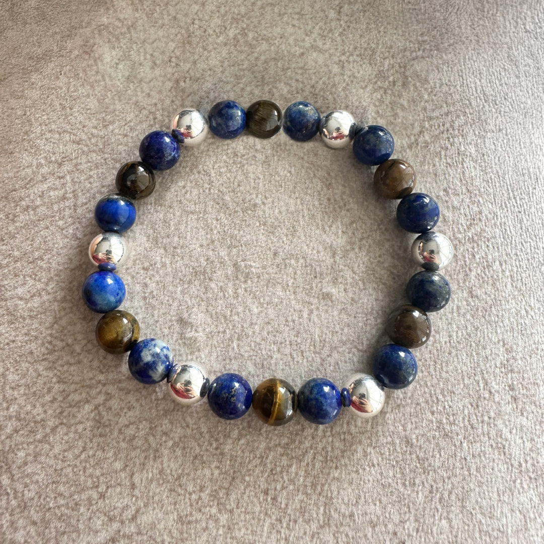 Pulsera Lapislázuli & Ojo de tigre