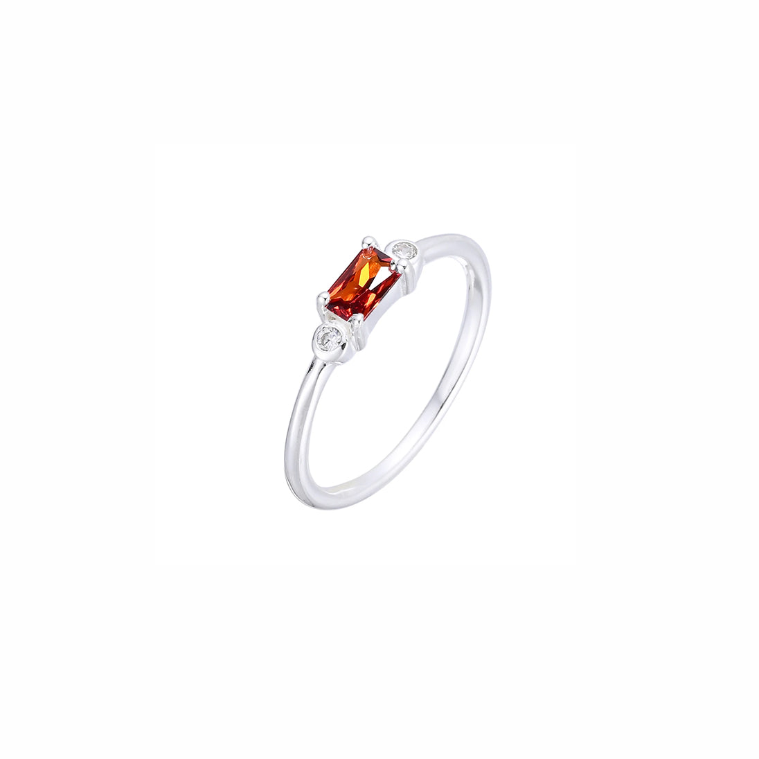 Anillo rectangular naranja