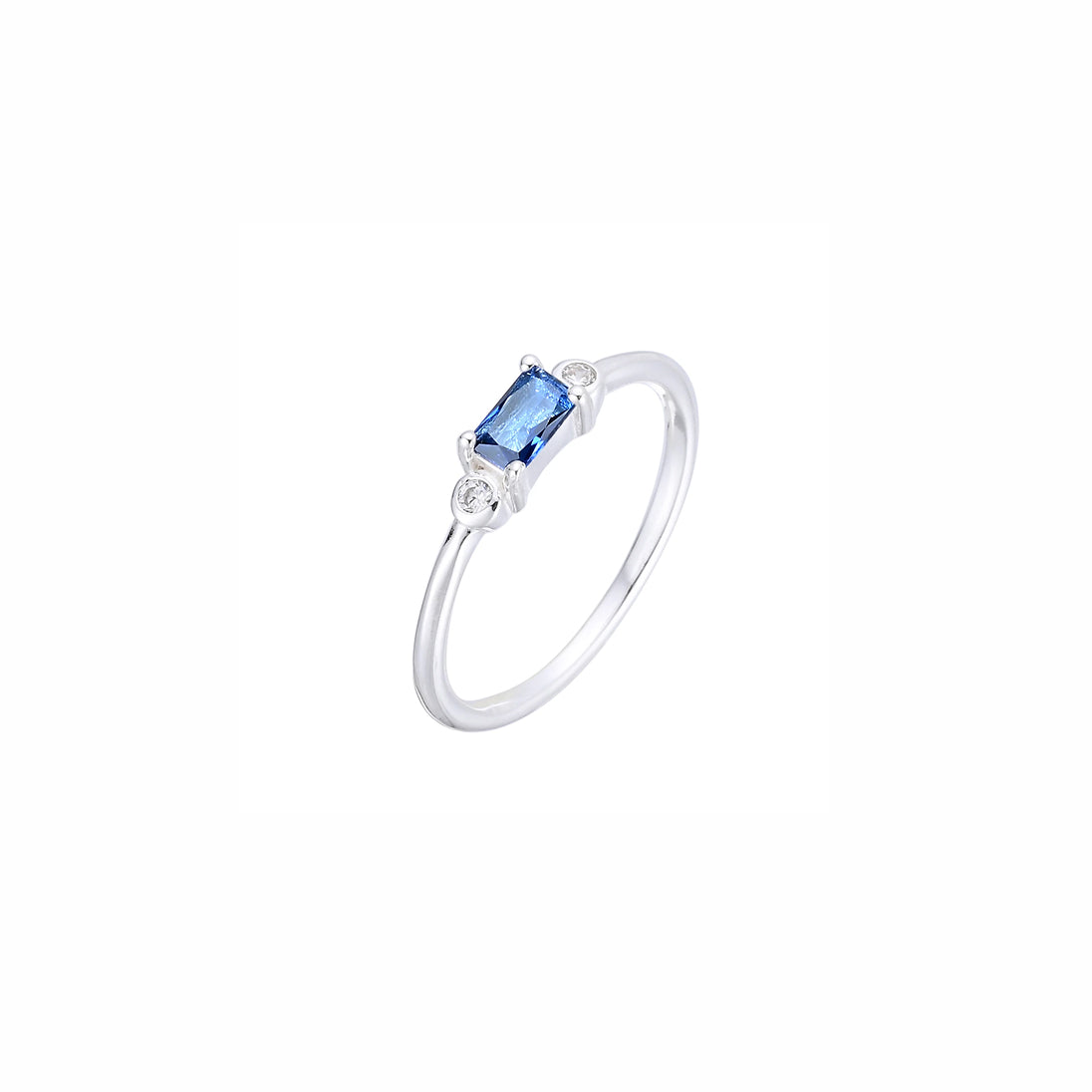 Anillo rectangular azul