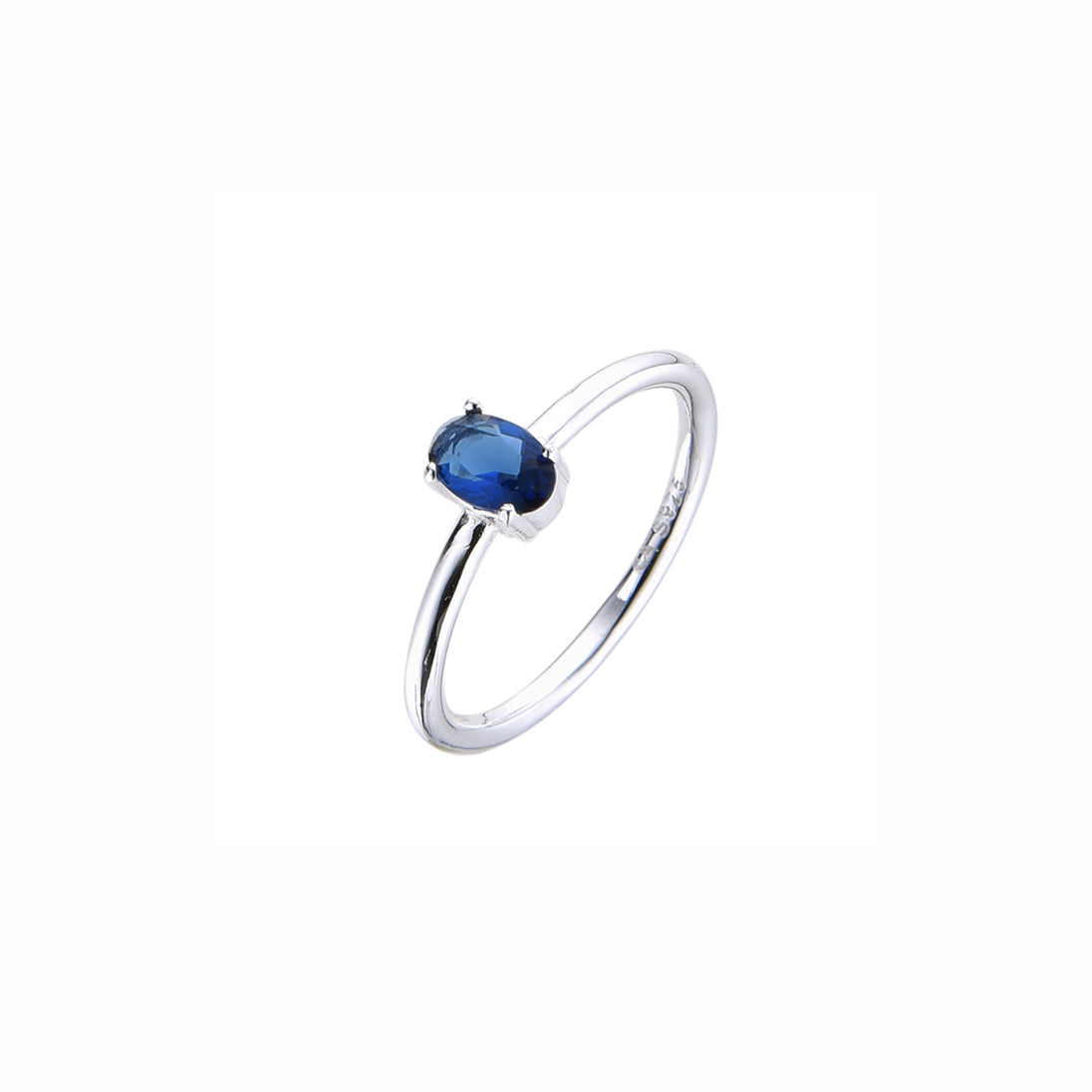 Anillo solitario azul