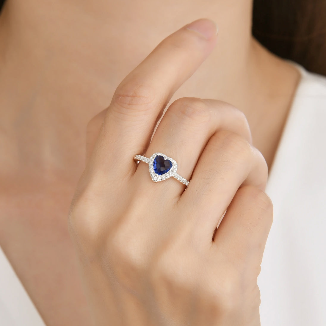 Anillo corazón azul