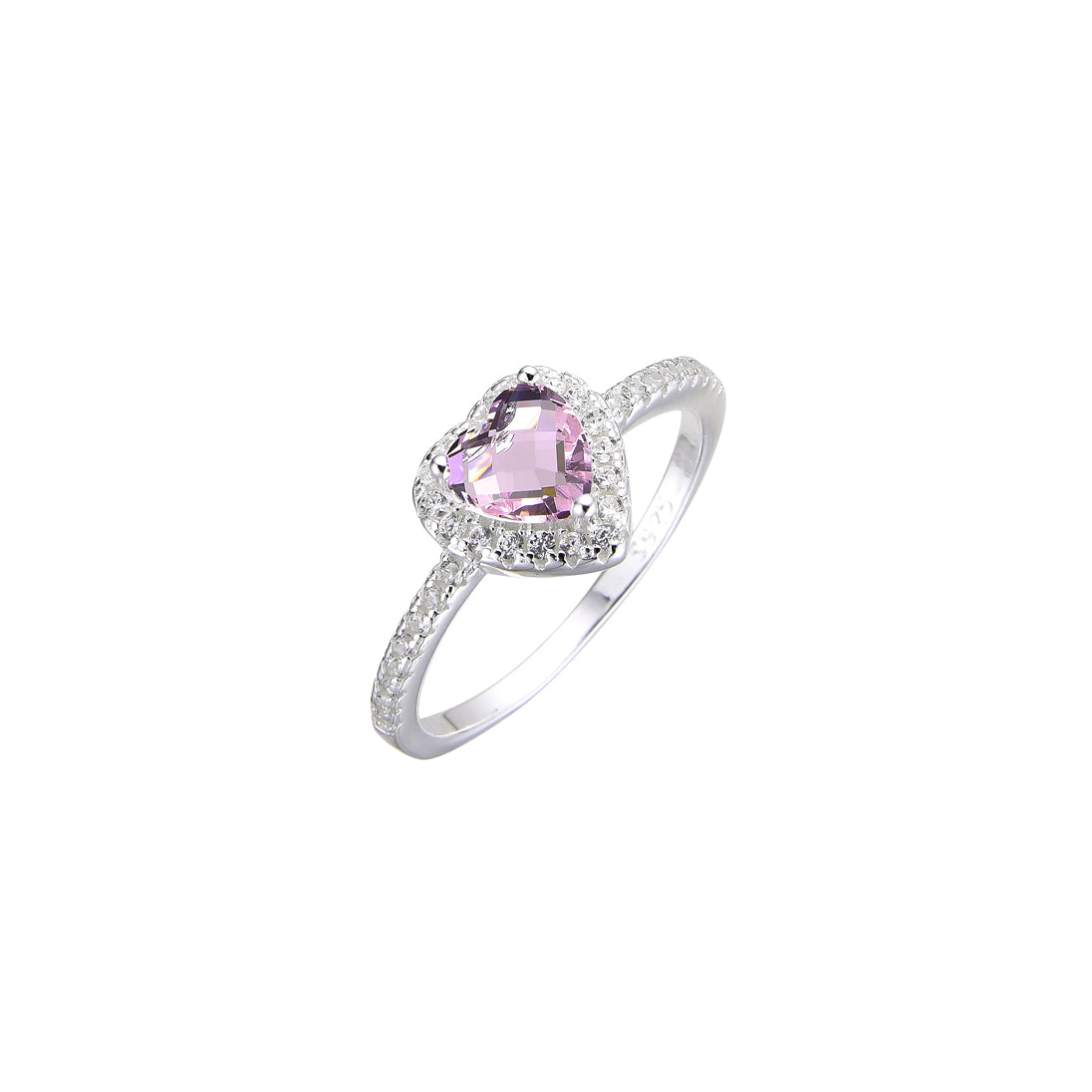 Anillo corazón rosado