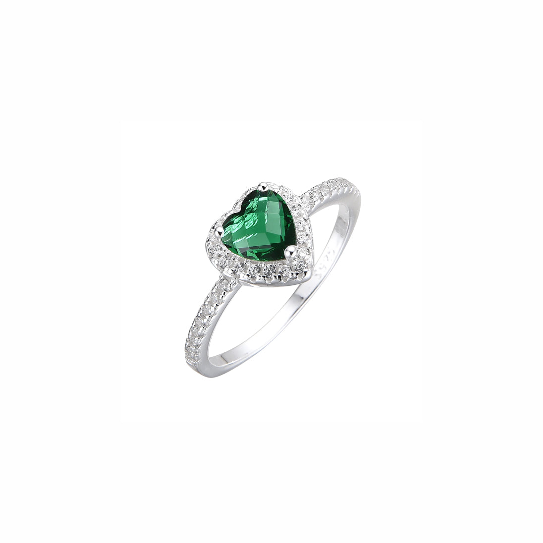 Anillo corazón verde
