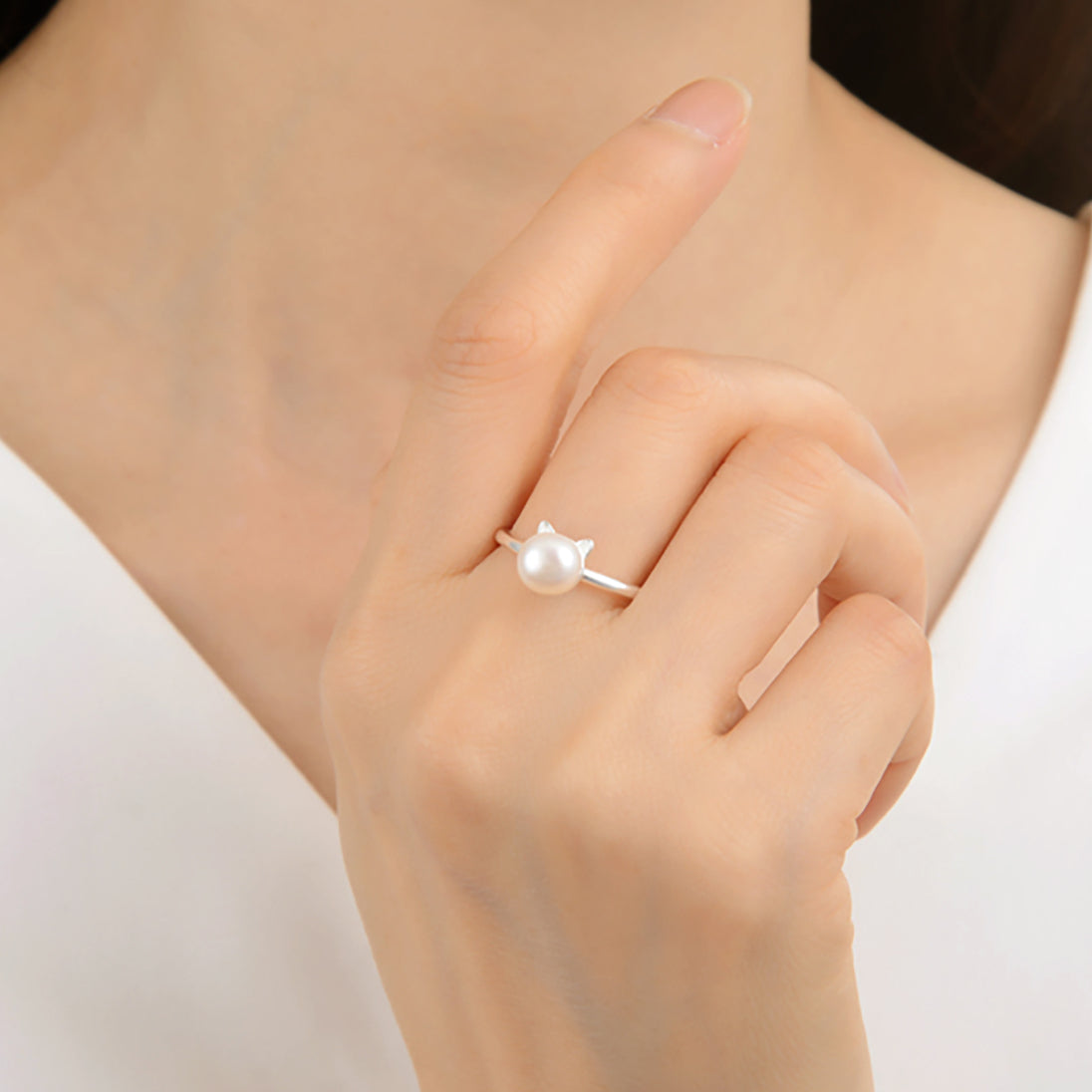 Anillo con perlas petlover