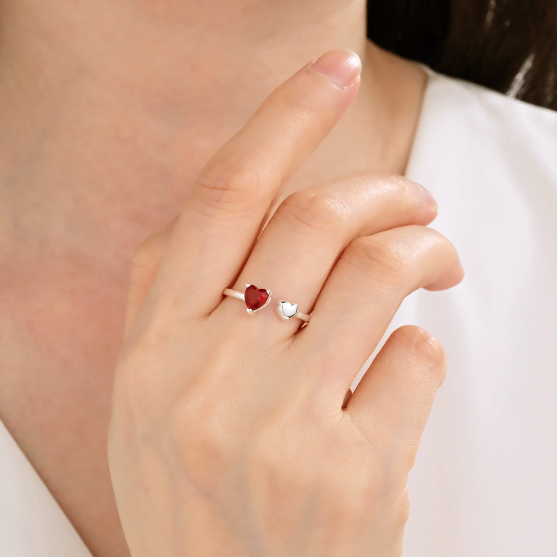 Anillo cora doble rojo