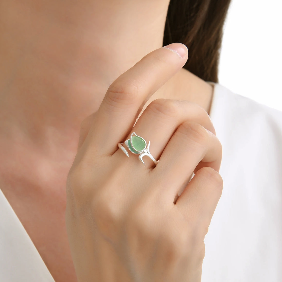 Anillo tulipán verde