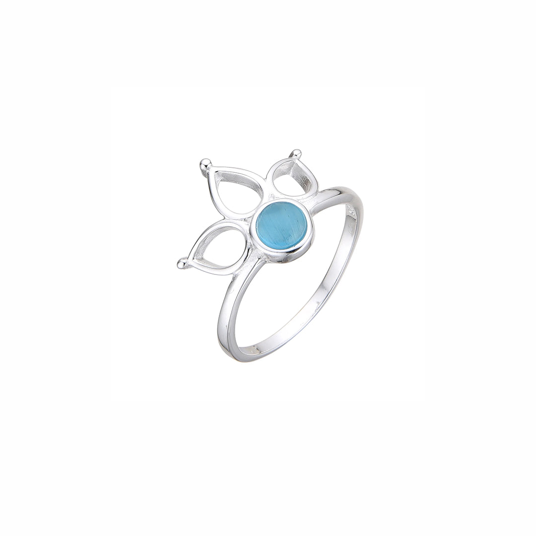 Anillo Flor de Loto Turquesa