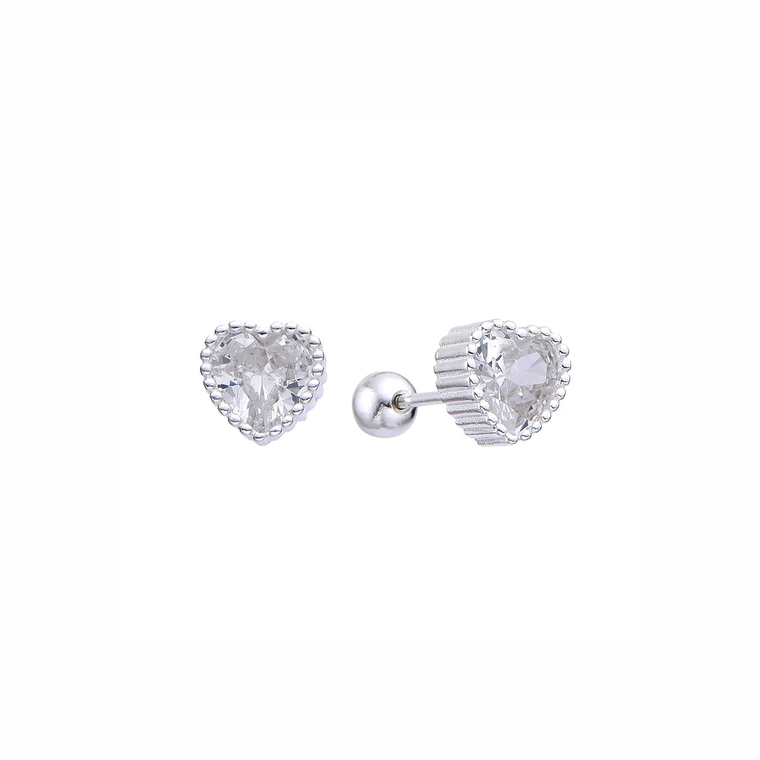 Aretes corazón con circón