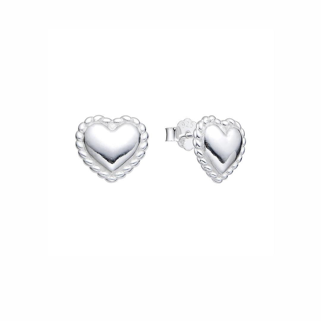 Aretes corazón entorchado