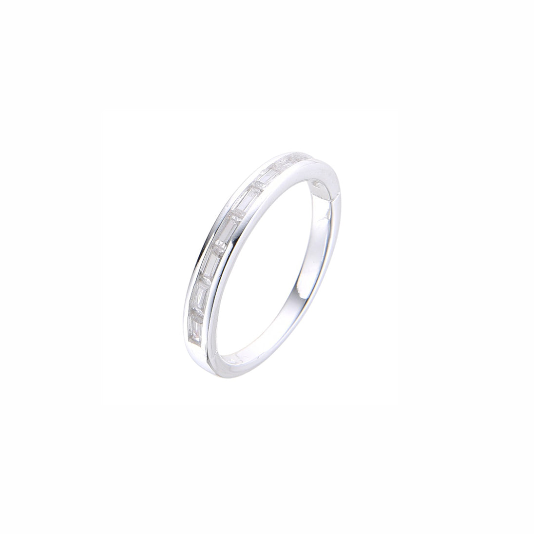 Anillo con circones rectangulares