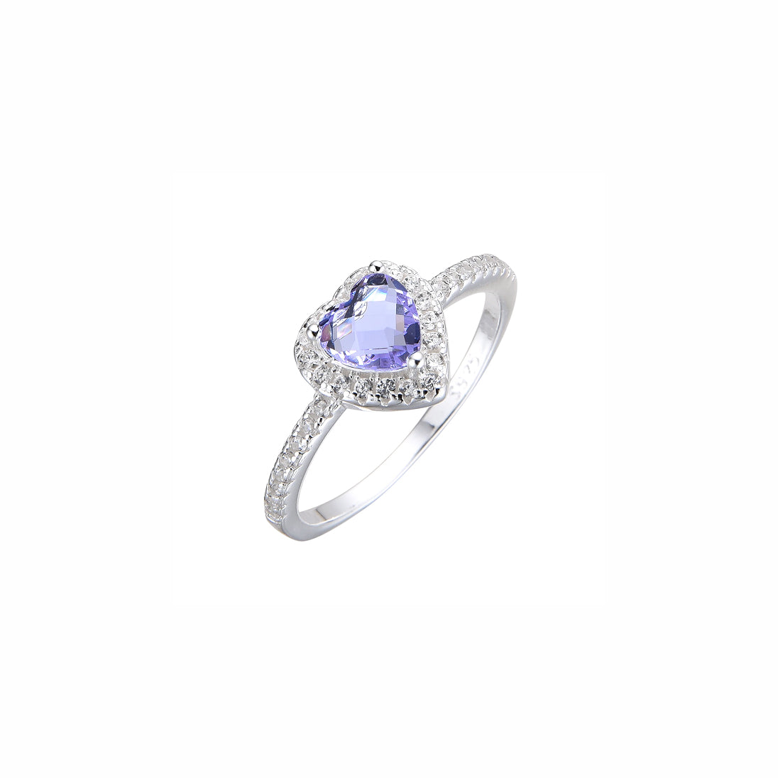 Anillo corazón lila
