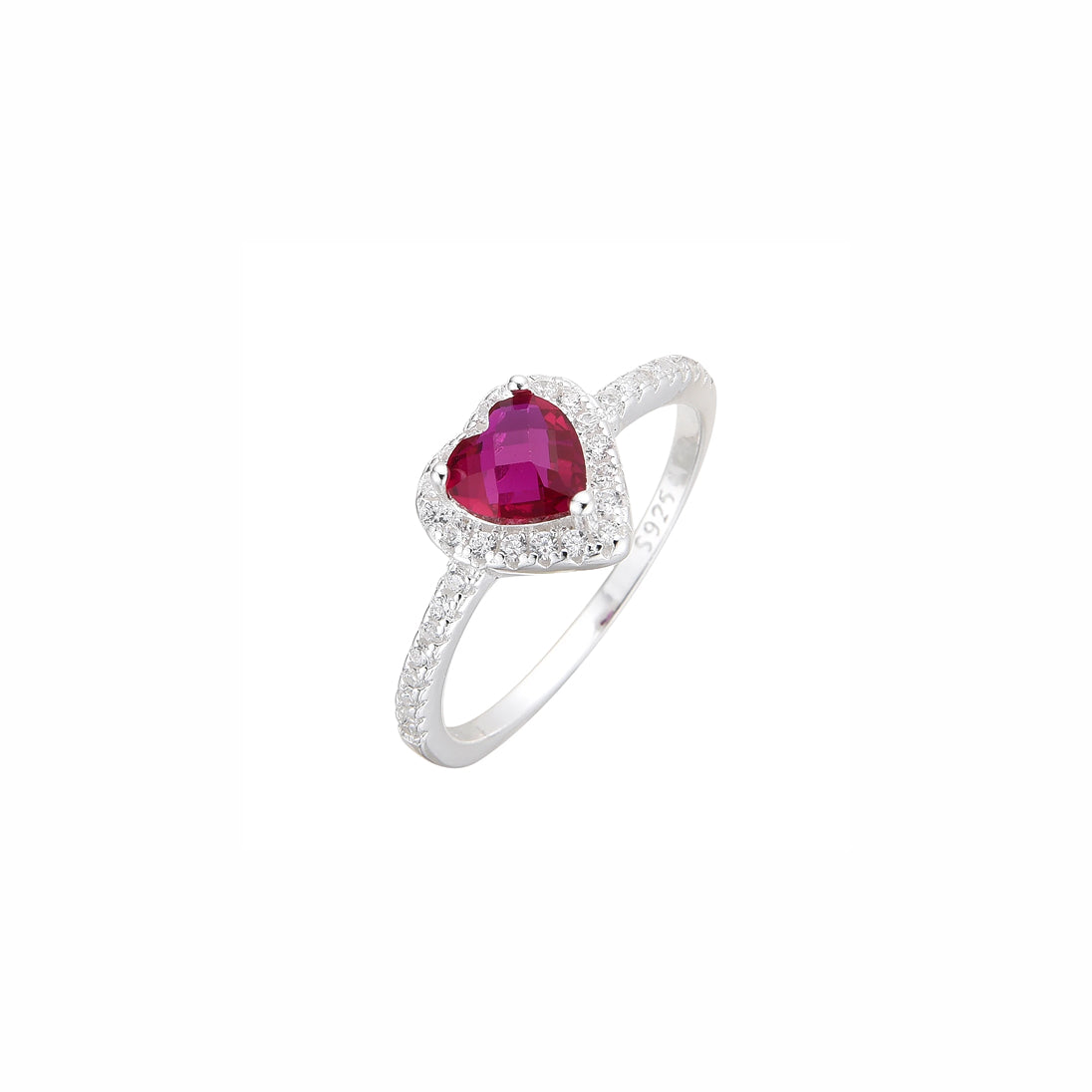 Anillo corazón fucsia