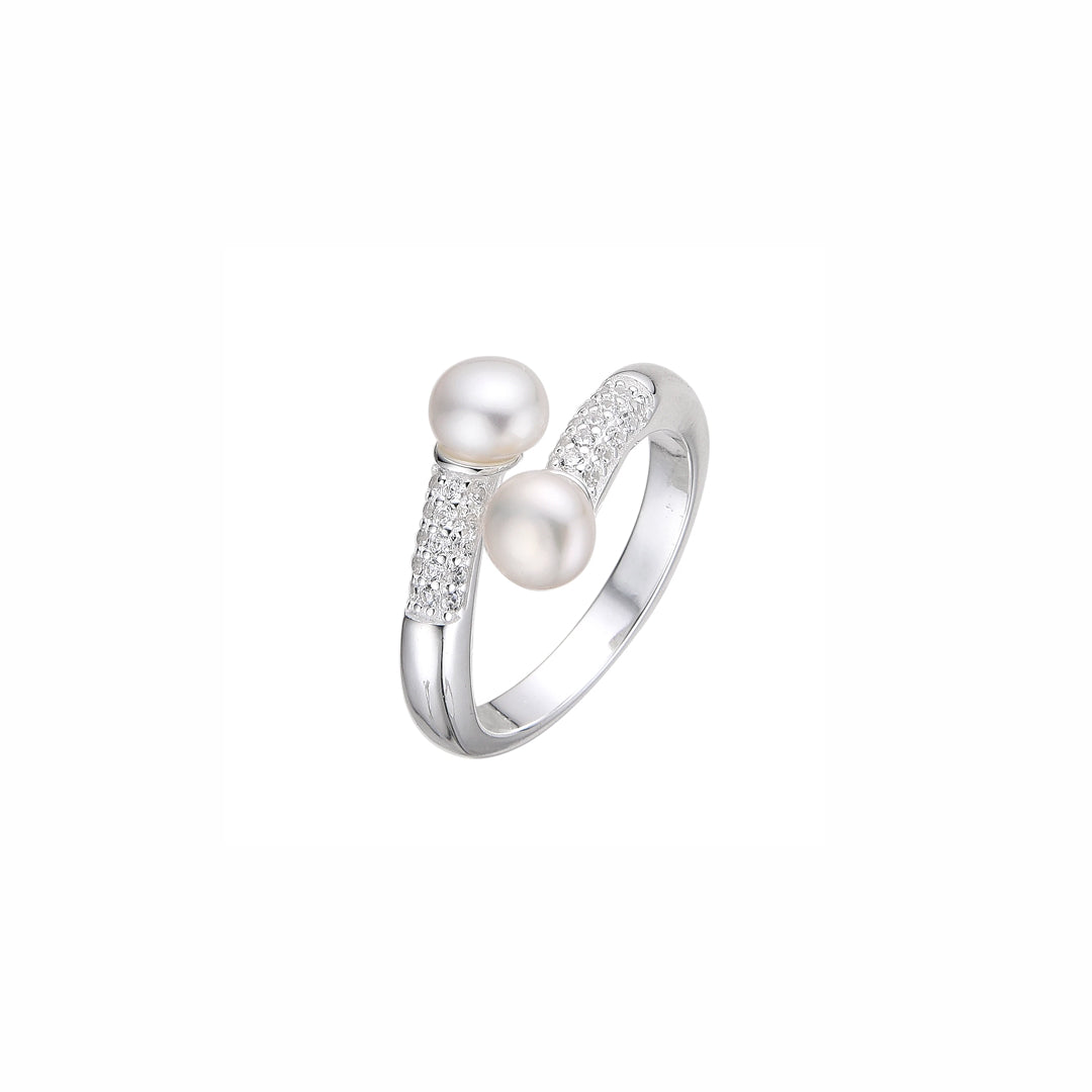 Anillo bold con perlas